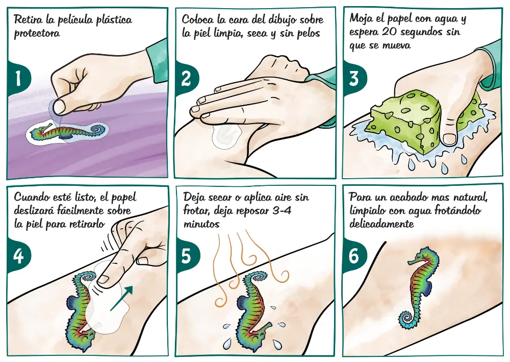 como pegar tatuajes temporales